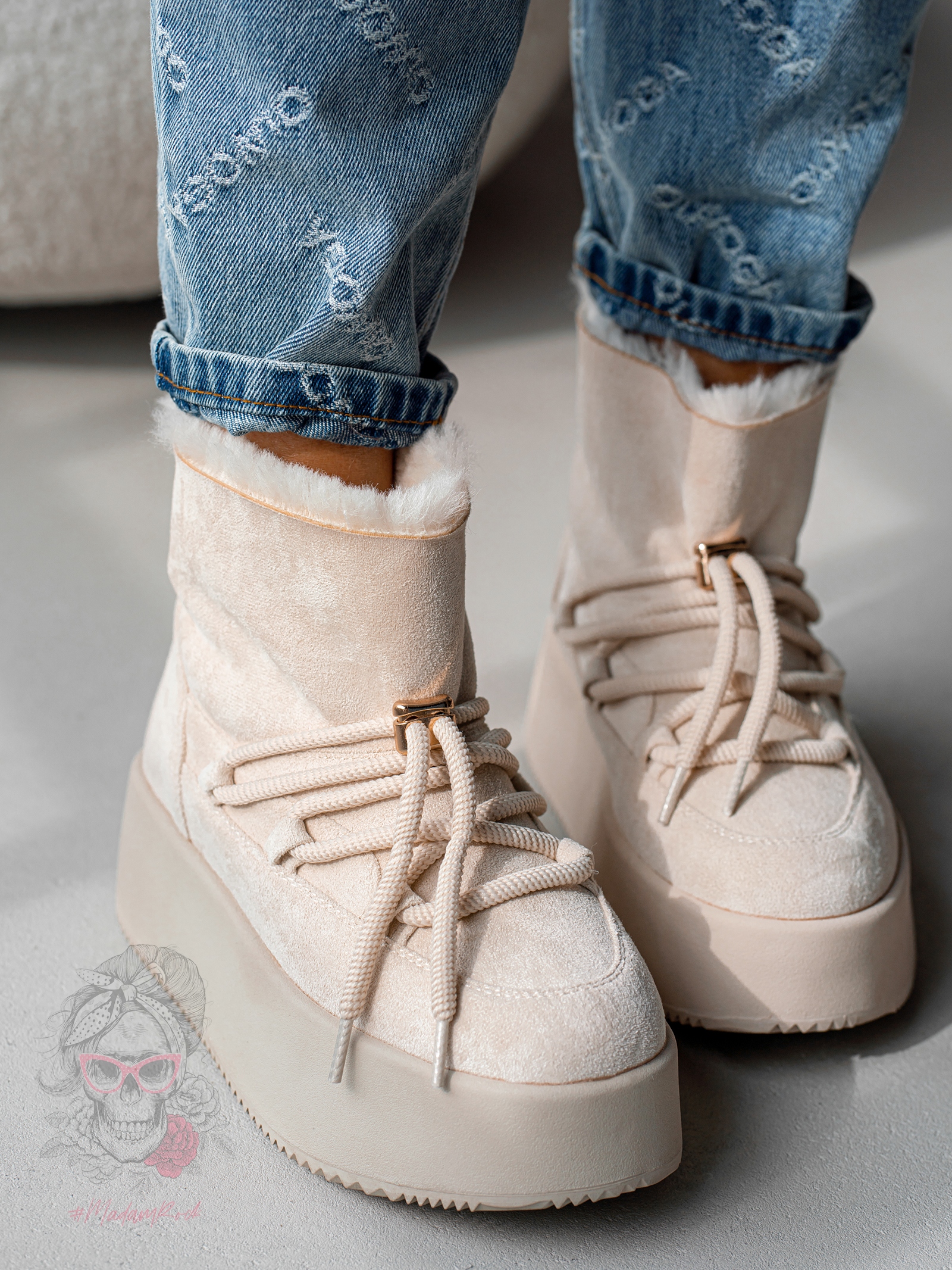 Śniegowce Madam Fiffo beżowe