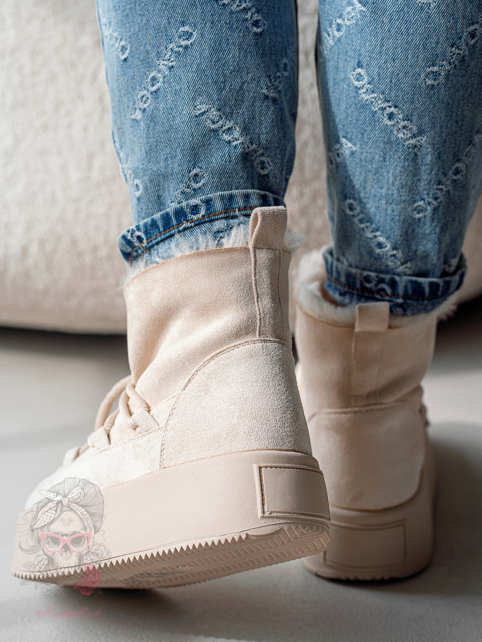 Śniegowce Madam Fiffo beżowe