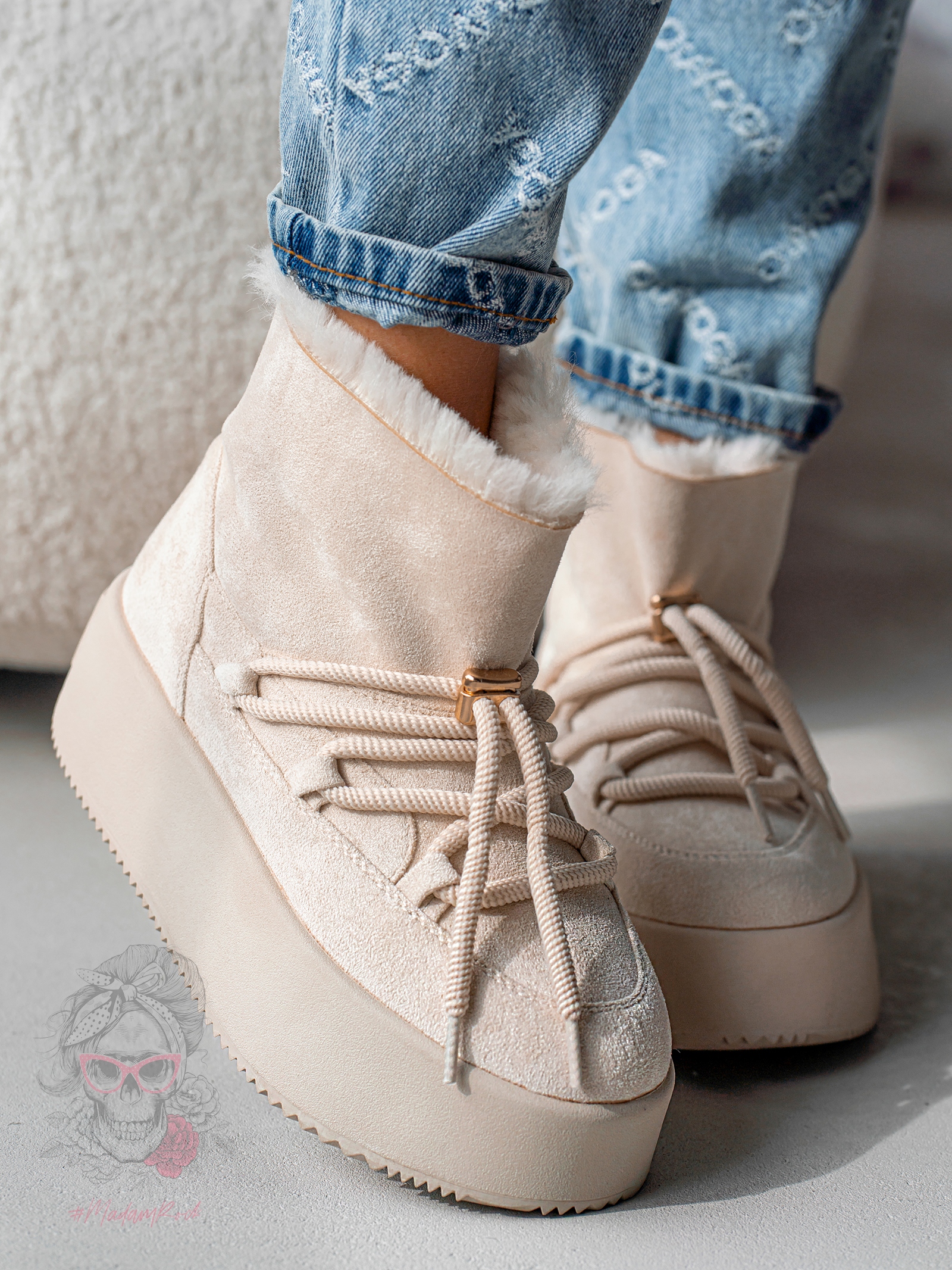 Śniegowce Madam Fiffo beżowe