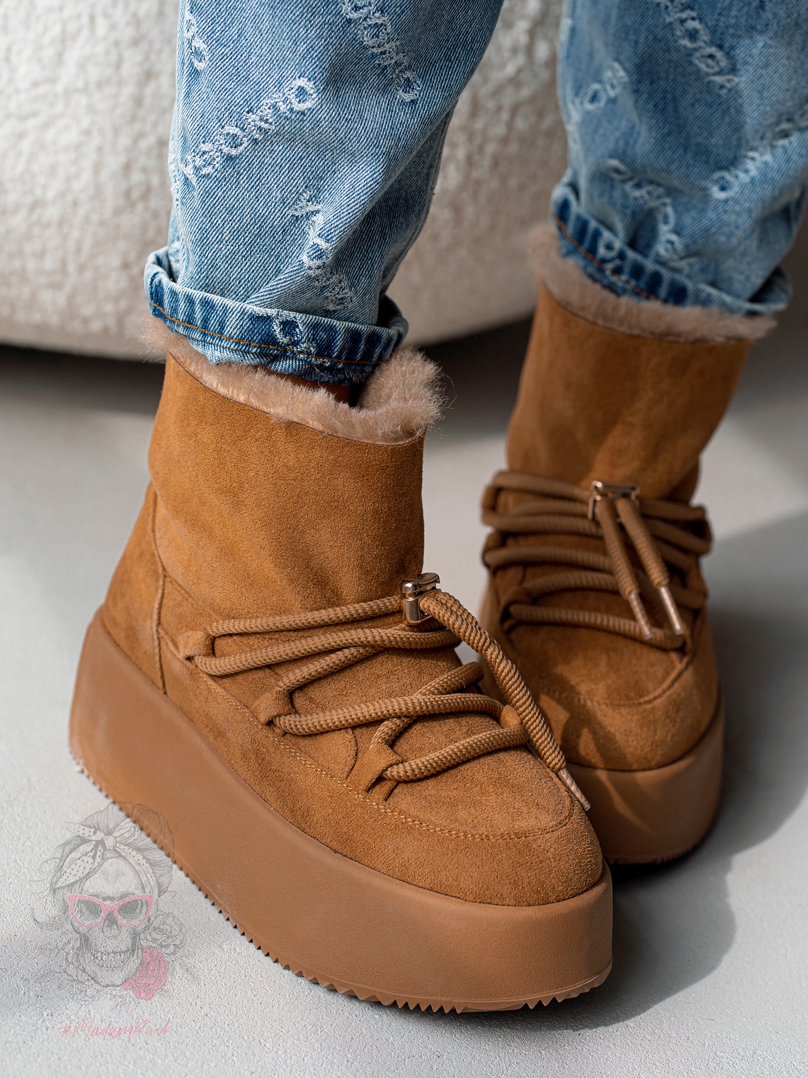 Śniegowce Madam Fiffo karmelowe