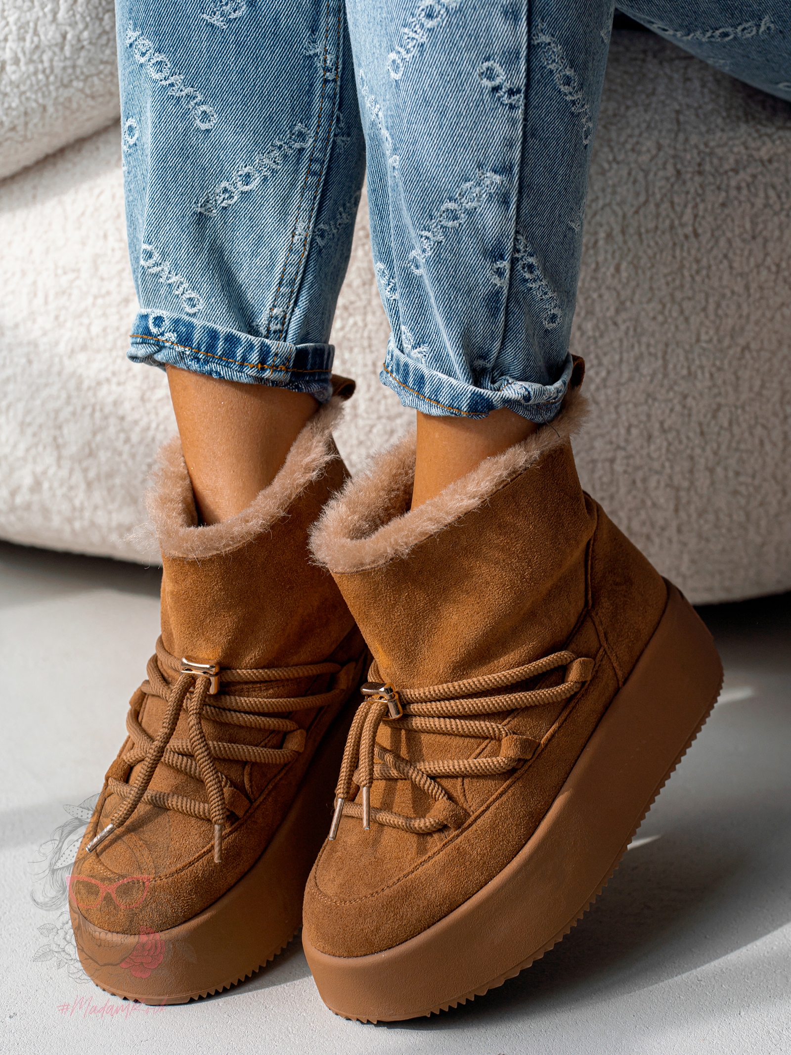 Śniegowce Madam Fiffo karmelowe