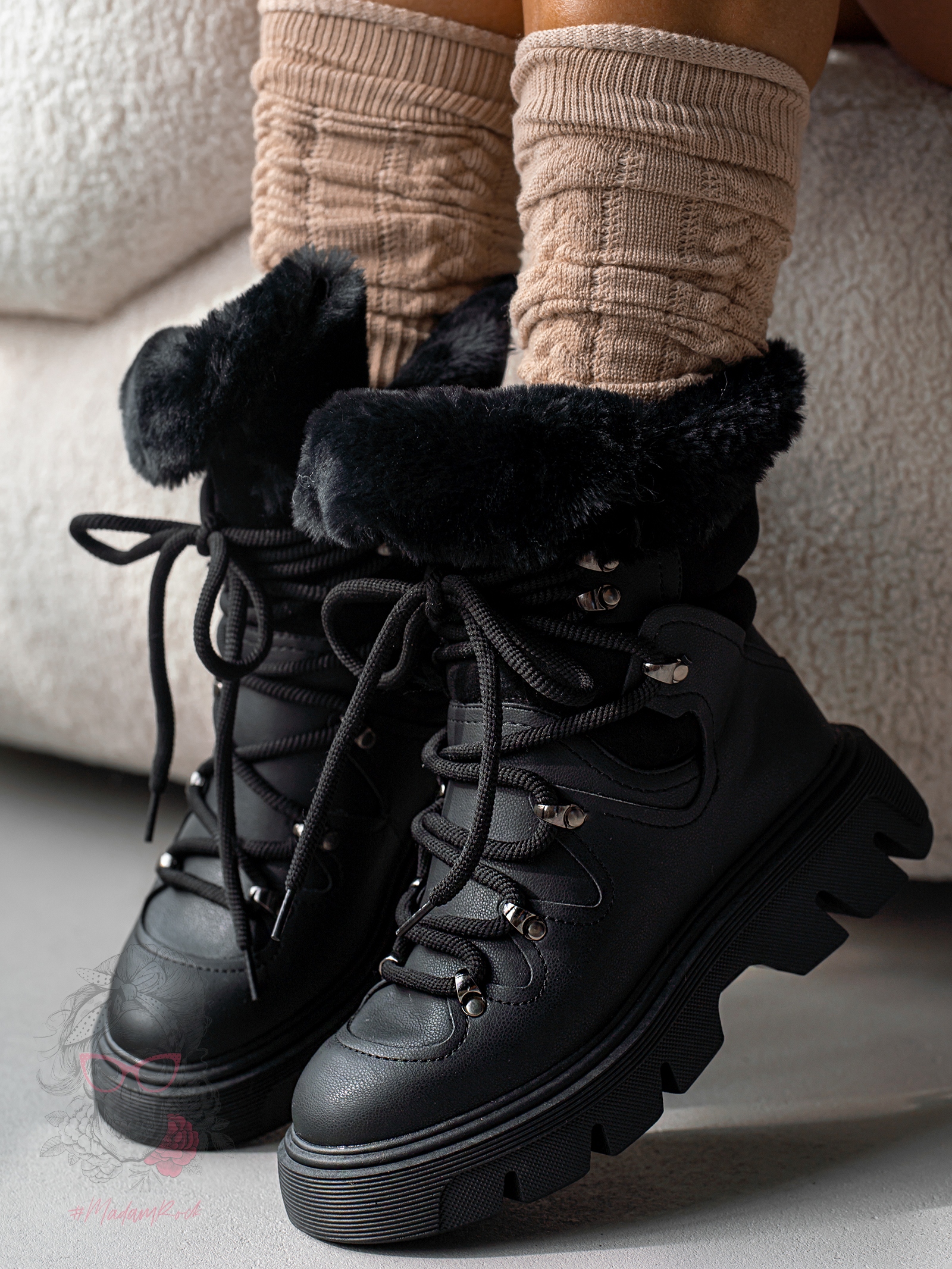 Botki śniegowce Madam Monnte czarne