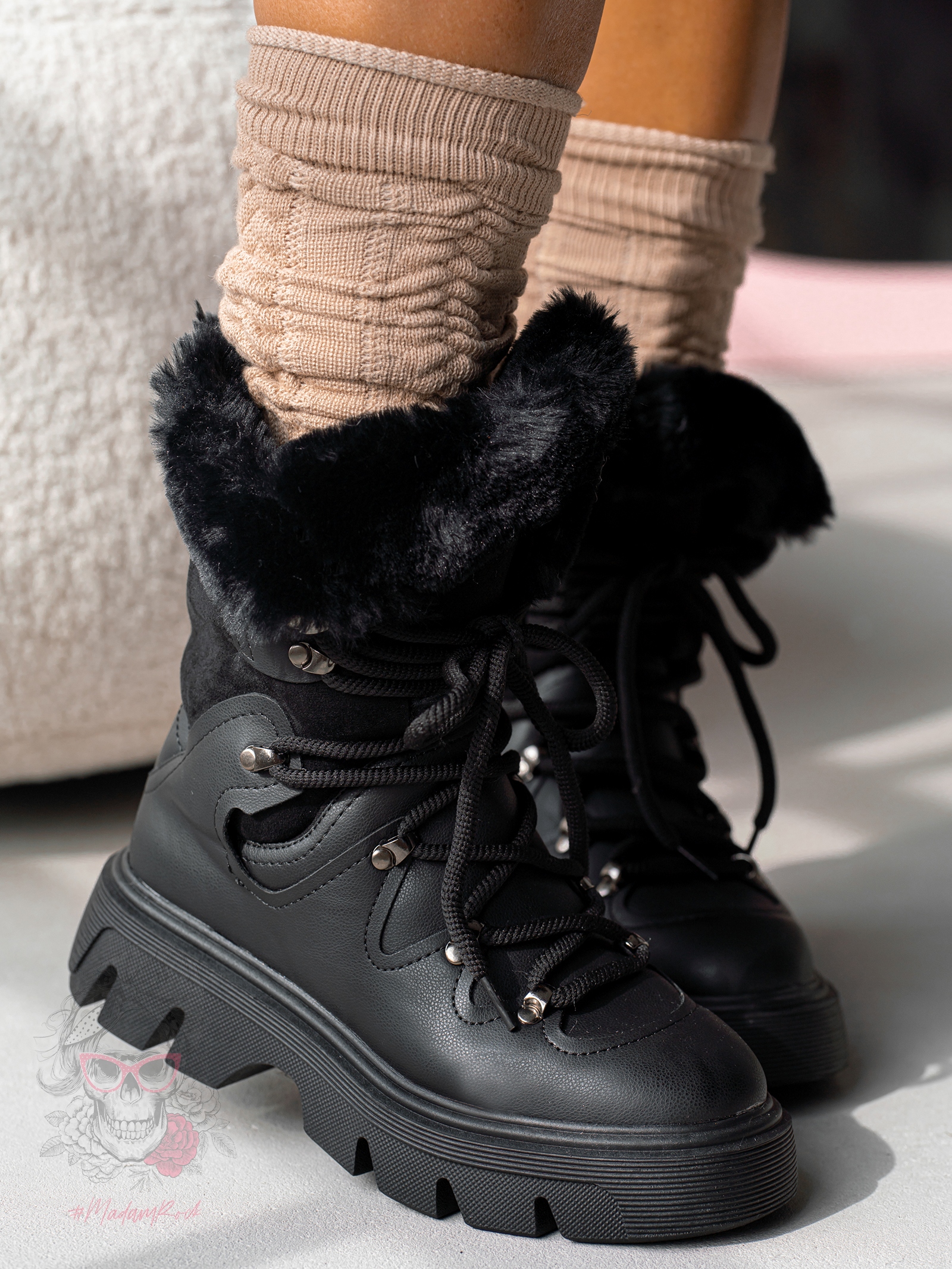 Botki śniegowce Madam Monnte czarne