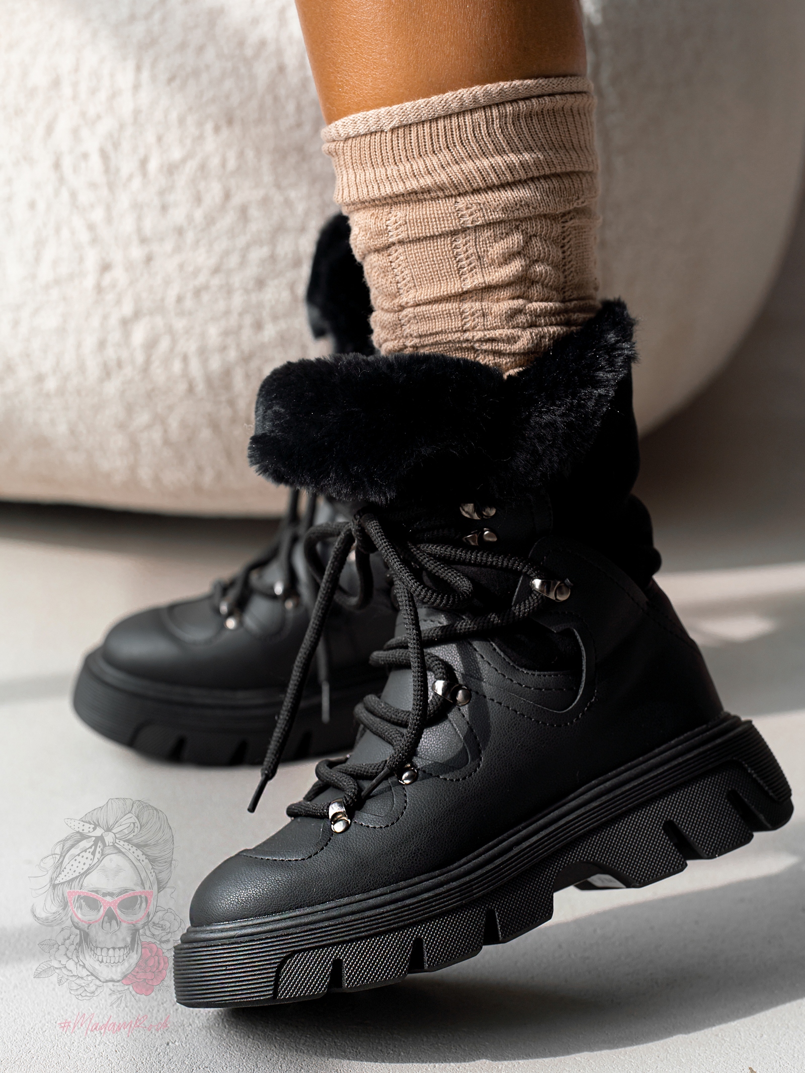 Botki śniegowce Madam Monnte czarne