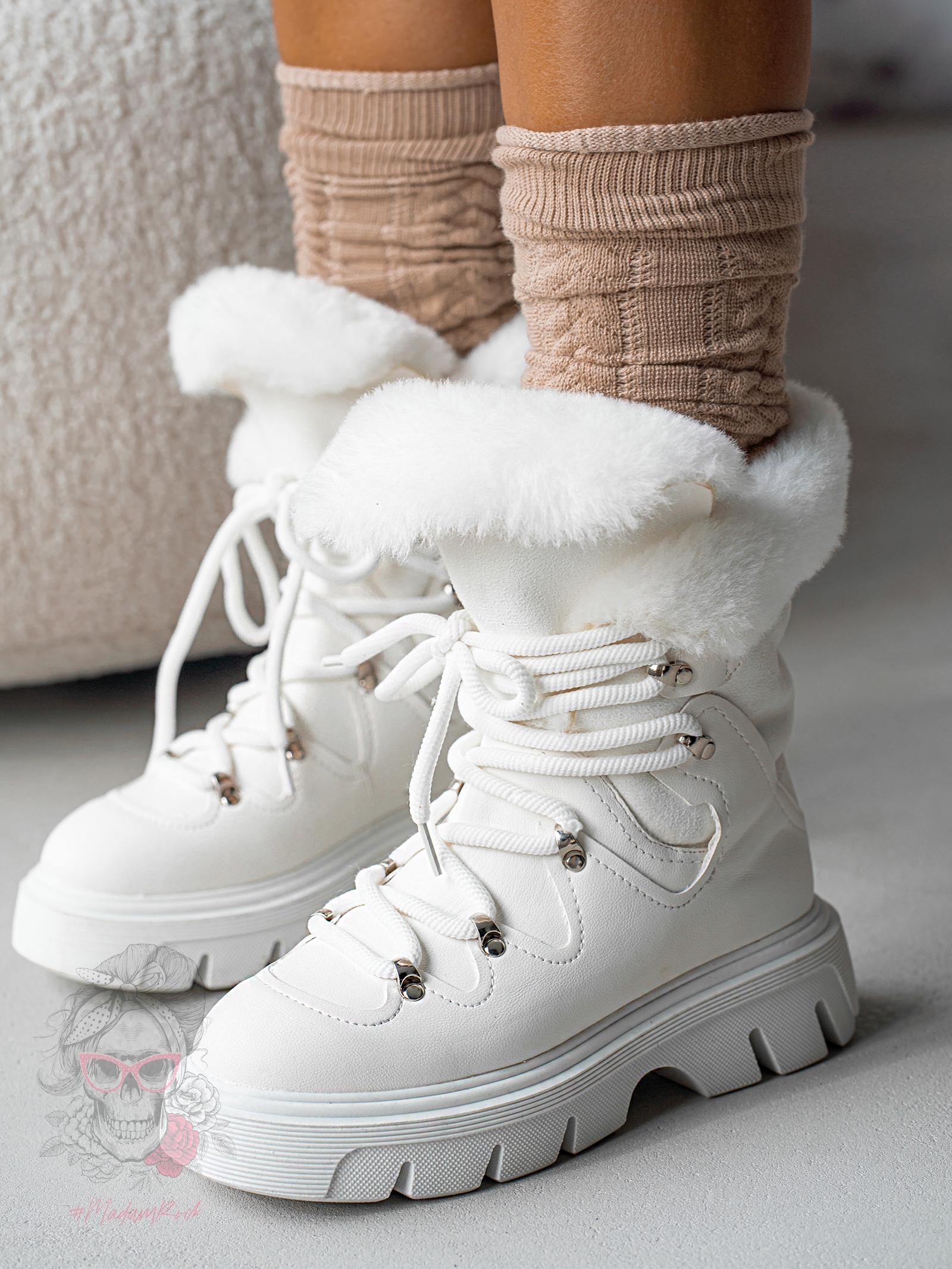 Botki śniegowce Madam Monnte białe