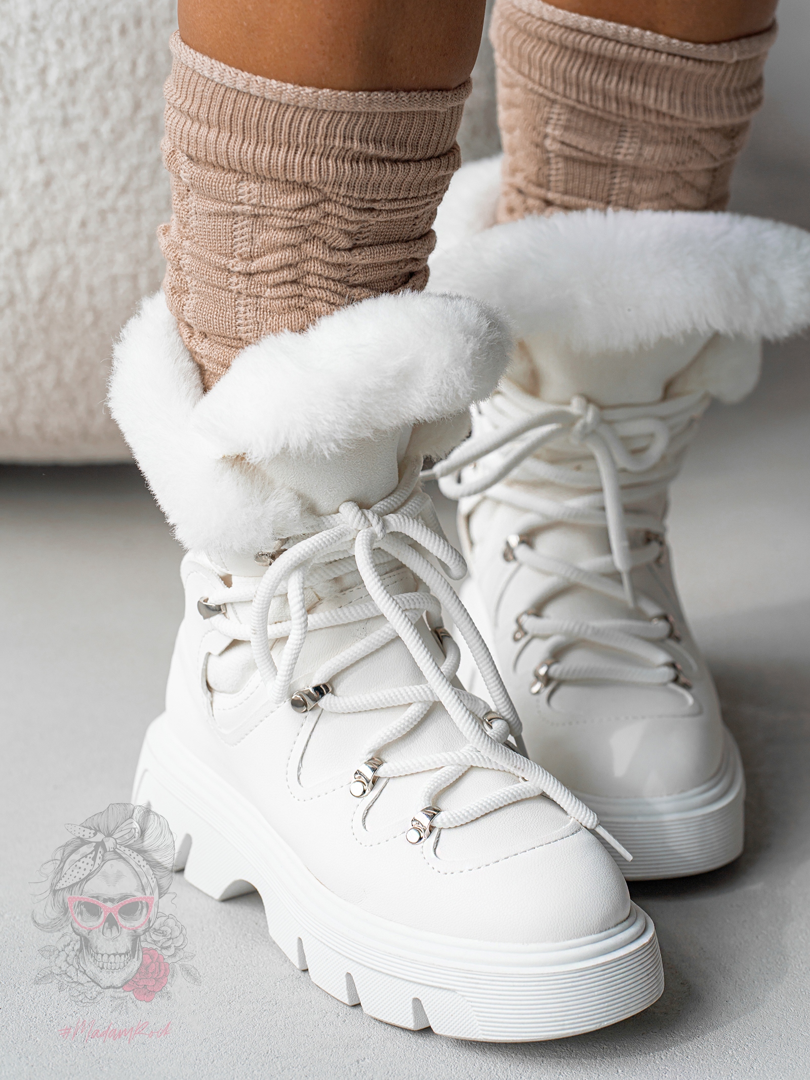 Botki śniegowce Madam Monnte białe