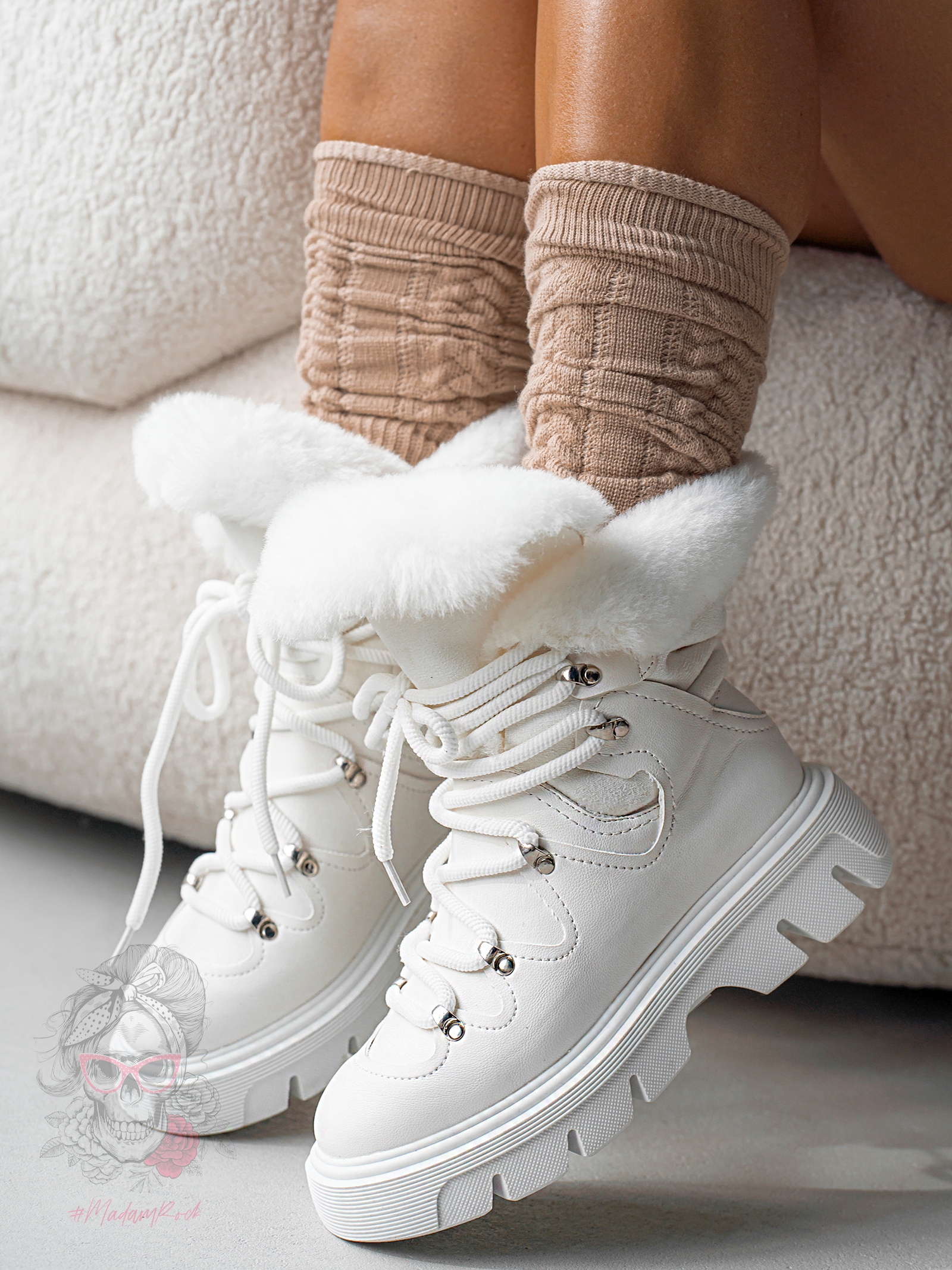 Botki śniegowce Madam Monnte białe