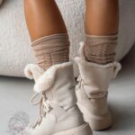 Botki śniegowce Madam Monnte beżowe