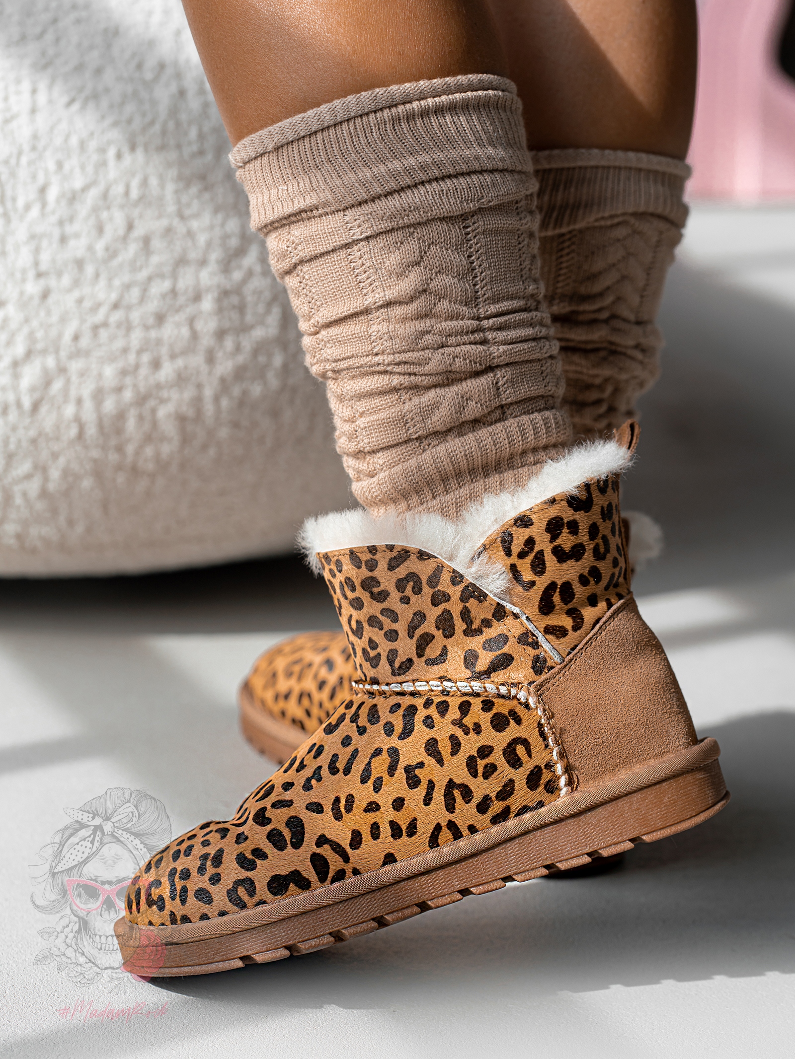 Botki skórzane Madam Hooilo karmelowe