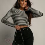 Bluzka w paski Malina biało-czarna