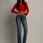 Spodnie jeansowe rozszerzane Myrd niebieskie