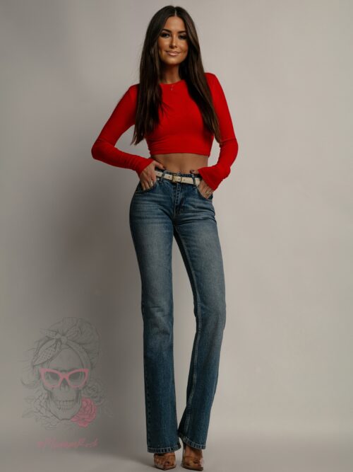 Spodnie jeansowe rozszerzane Myrd niebieskie