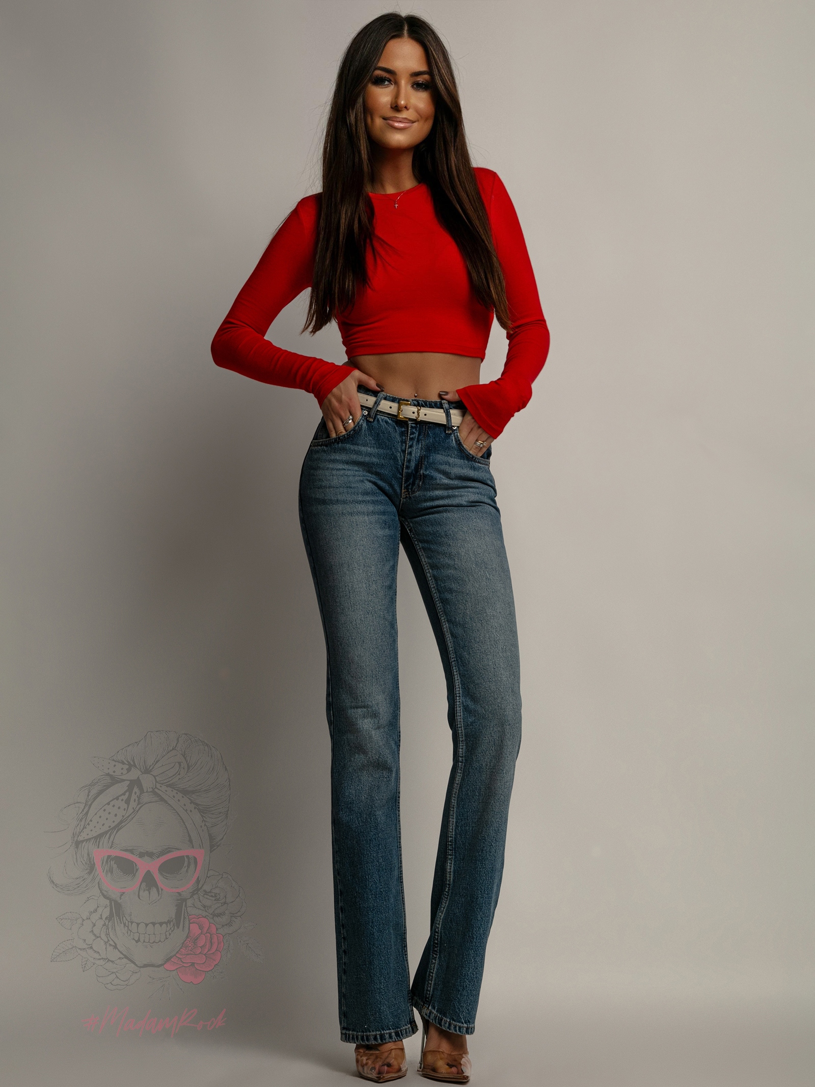 Spodnie jeansowe rozszerzane Myrd niebieskie