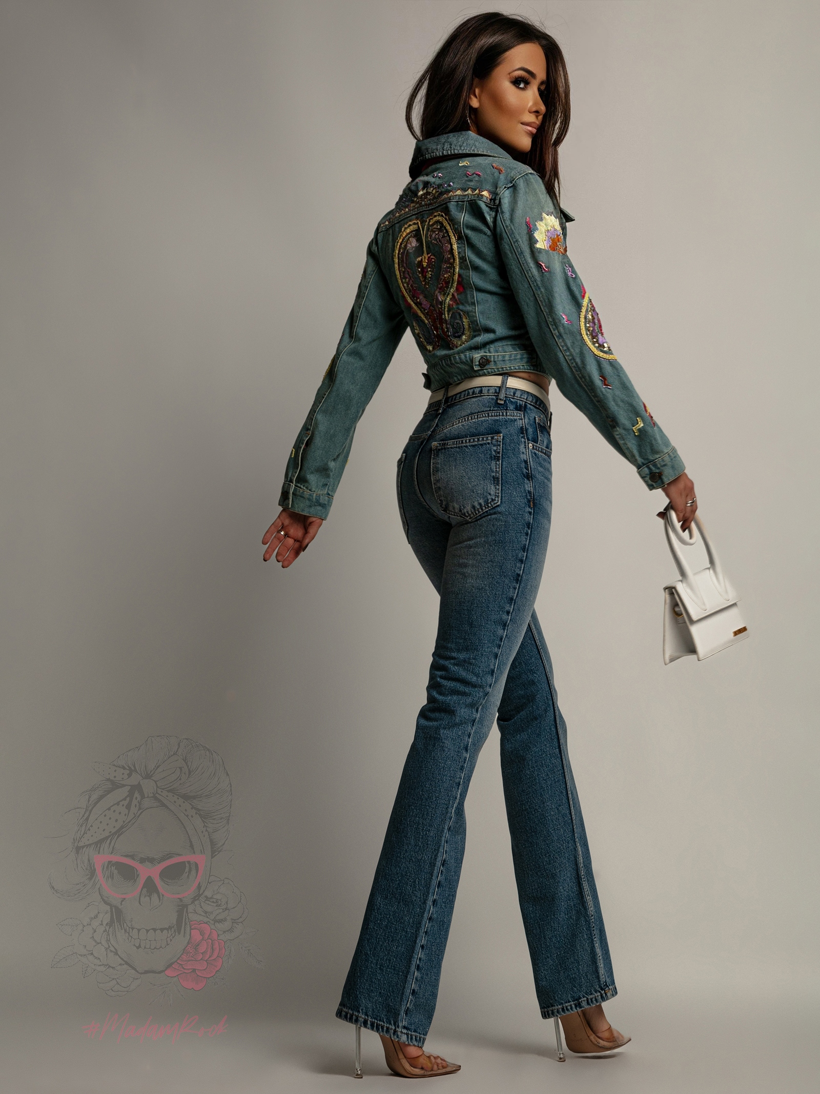 Spodnie jeansowe rozszerzane Myrd niebieskie