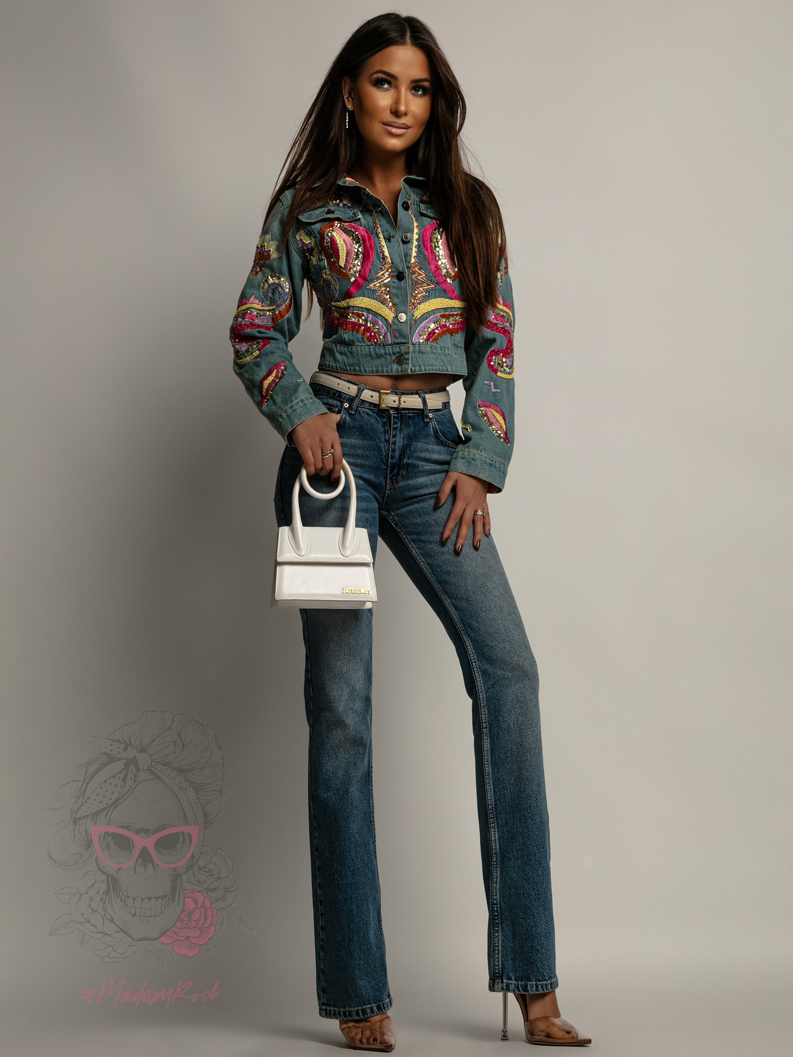 Spodnie jeansowe rozszerzane Myrd niebieskie