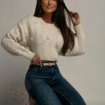 Sweter z odkrytymi plecami Mitesso beżowy