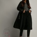 Płaszcz ze skórzanymi paskami Undergars czarny