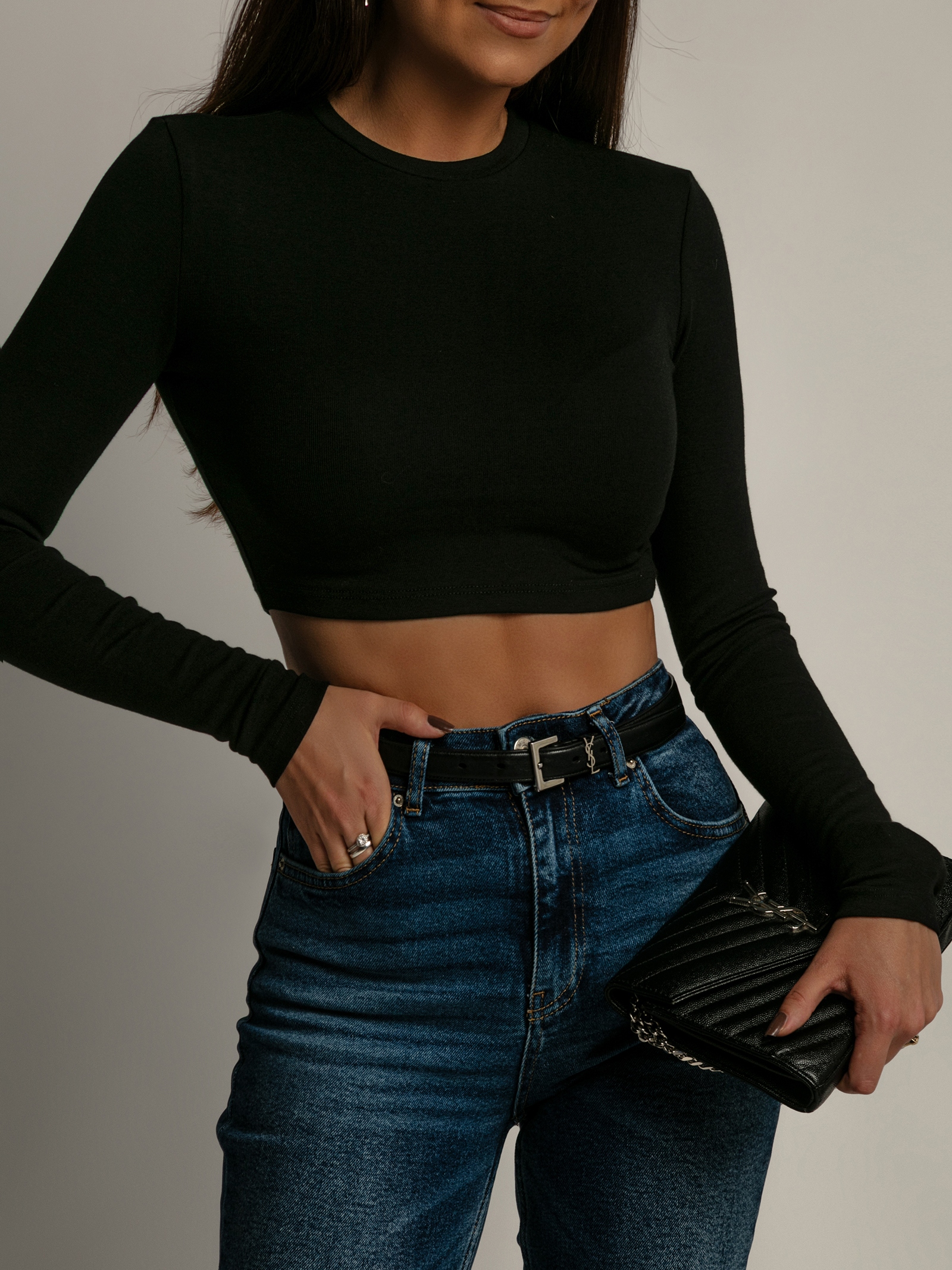 Bluzka na długi rękaw/ top Podre czarny