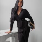 Sukienka sweterkowa ALETTA OLAVOGA czarna