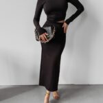 Sukienka midi dopasowana SISI OLAVOGA czarna