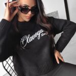 Sweter pudełkowy LOCO OLAVOGA czarny