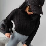 Sweter prosty ze splotem RONIN OLAVOGA czarny