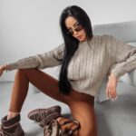 Sweter prosty ze splotem RONIN OLAVOGA beż