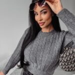 Sweter prosty ze splotem RONIN OLAVOGA c.szary