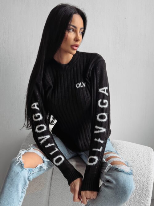 Sweter logowany MILLY OLAVOGA czarny