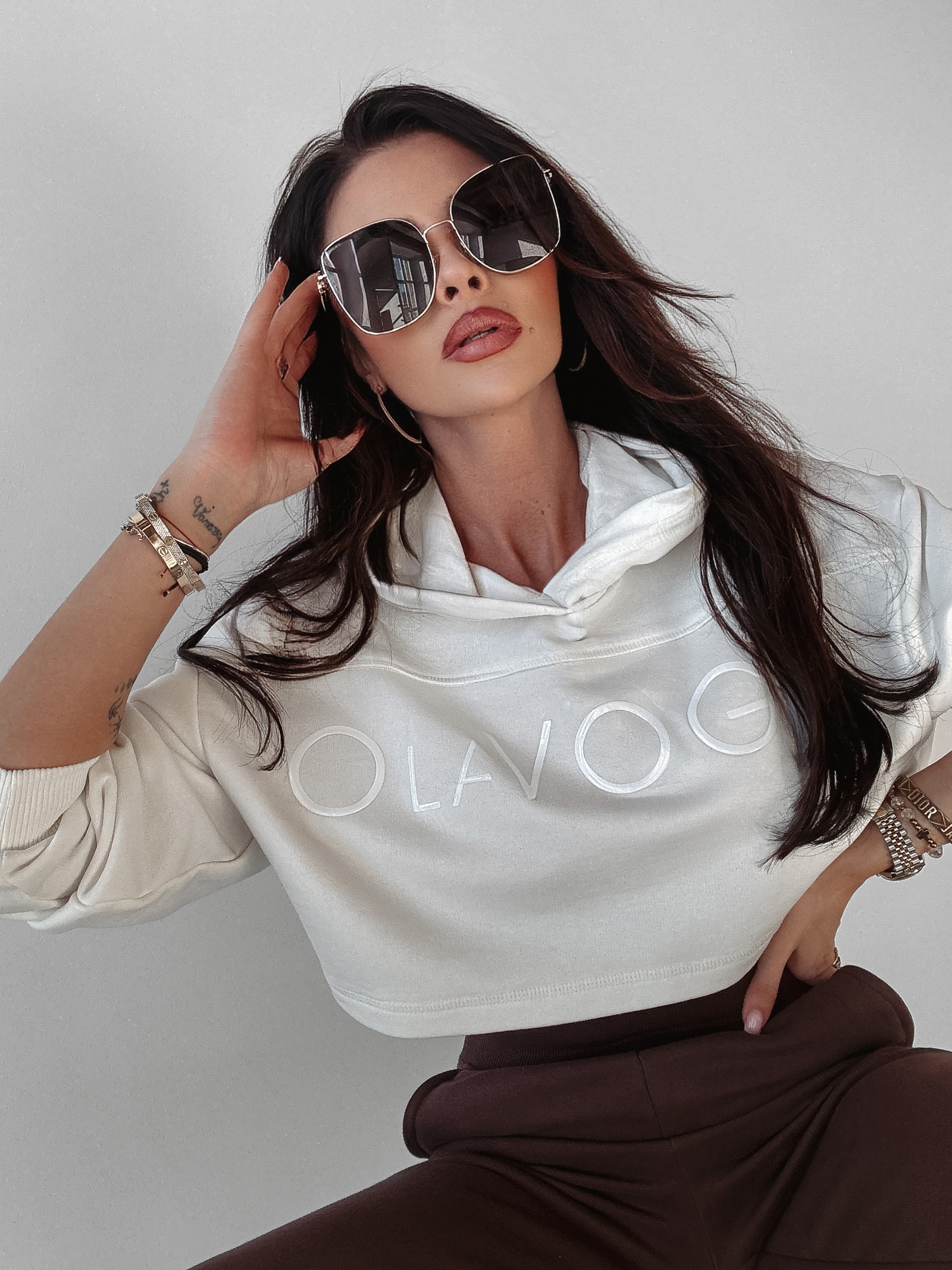 Bluza bawełniana MIRAGE OLAVOGA ecru