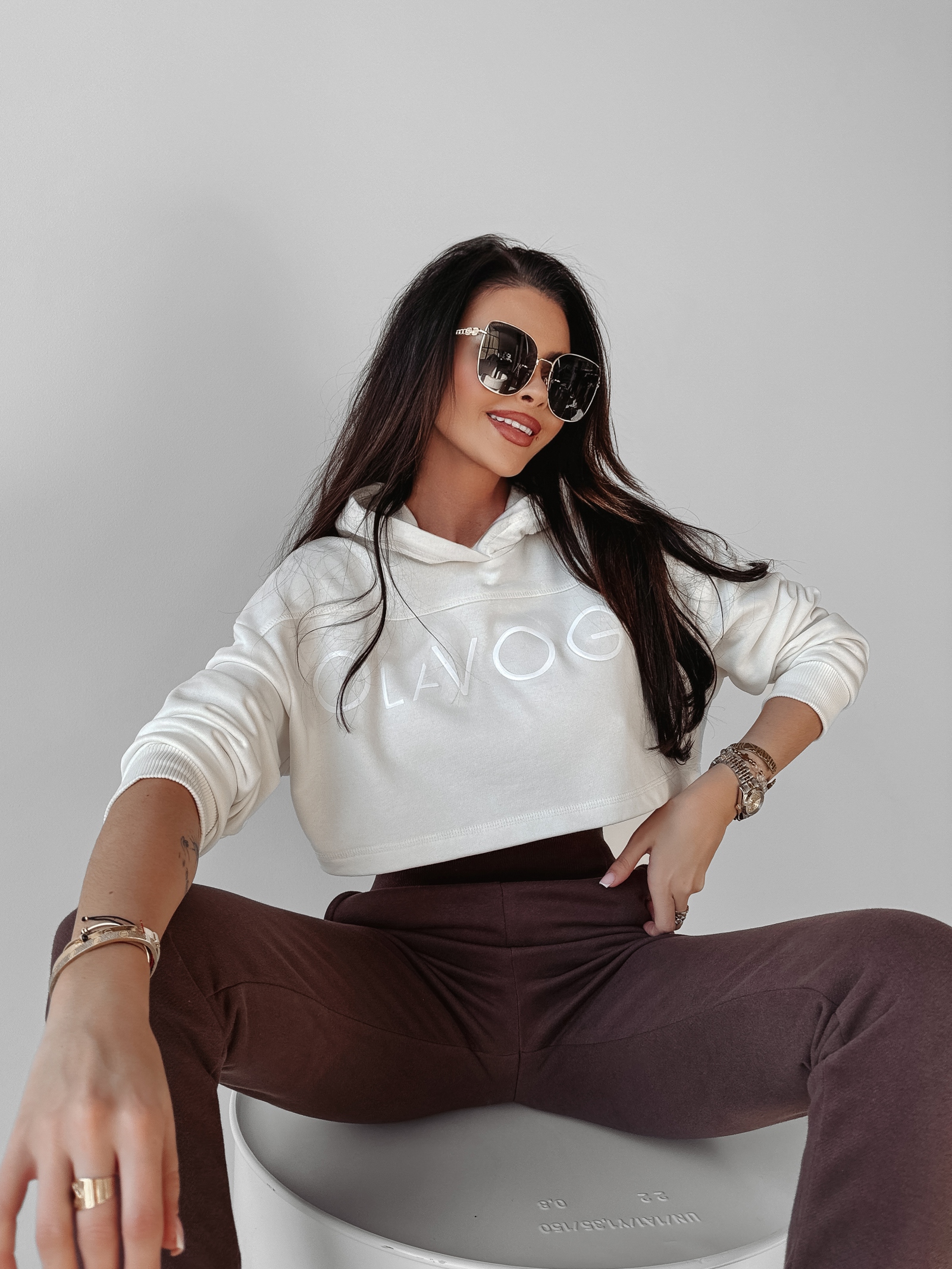 Bluza bawełniana MIRAGE OLAVOGA ecru