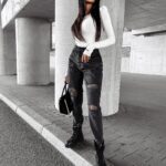 Bluzka przylegająca gładka RANDA OLAVOGA ecru