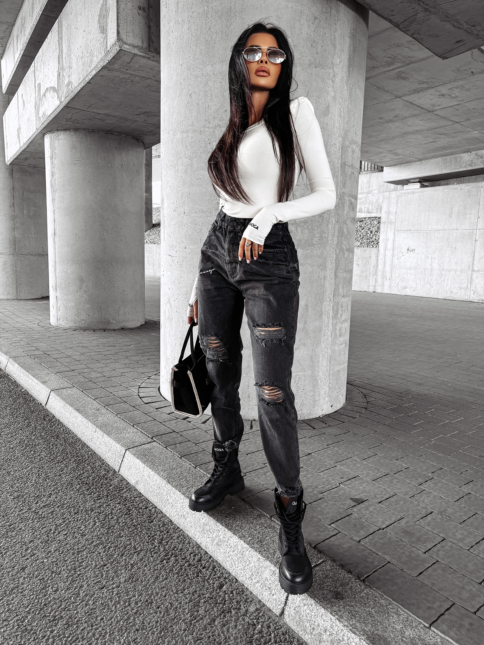 Bluzka przylegająca gładka RANDA OLAVOGA ecru