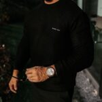 Sweter męski klasyczny DUSTER OLAVOGA czarny