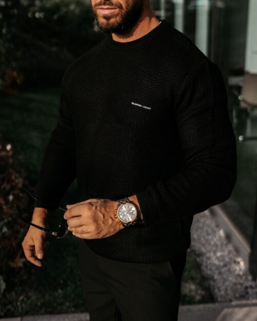 Sweter męski klasyczny DUSTER OLAVOGA czarny