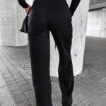 Spodnie z szeroką nogawką MIRA OLAVOGA czarne