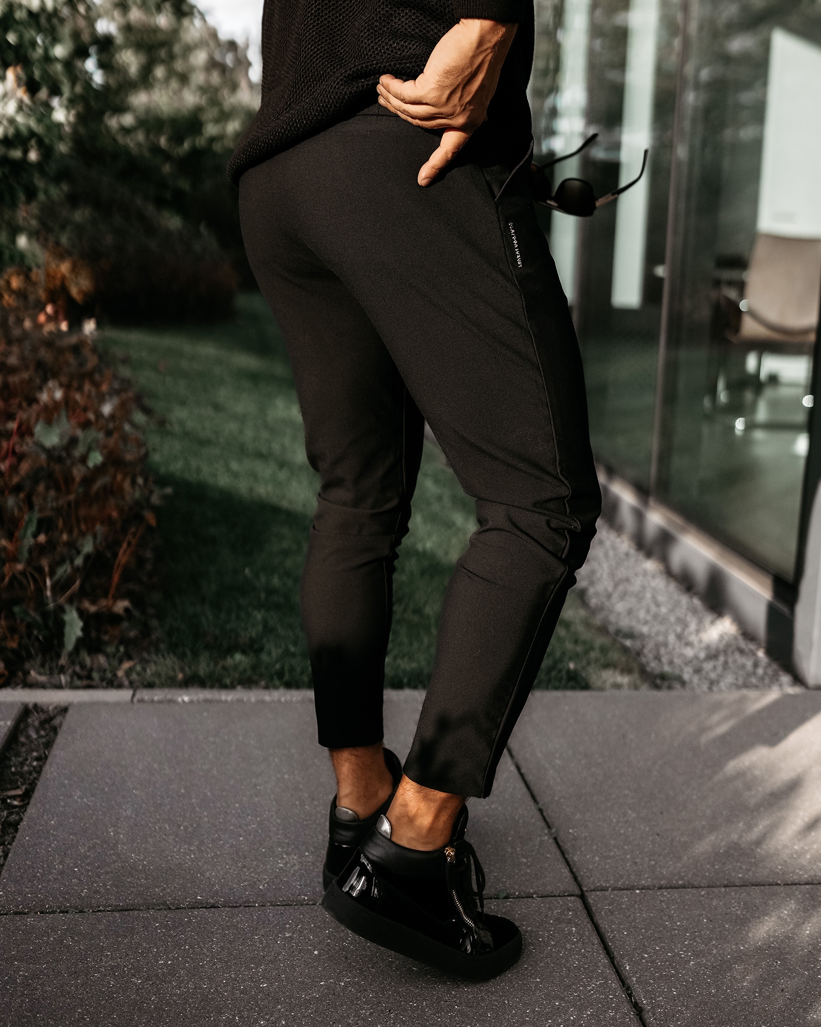 Spodnie męskie eleganckie FLINT OLAVOGA czarne Spodnie męskie eleganckie FLINT OLAVOGA czarne