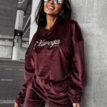 Dres damski welurowy VERA OLAVOGA brązowy