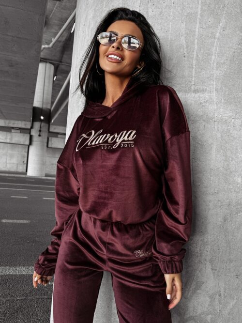 Dres damski welurowy VERA OLAVOGA brązowy