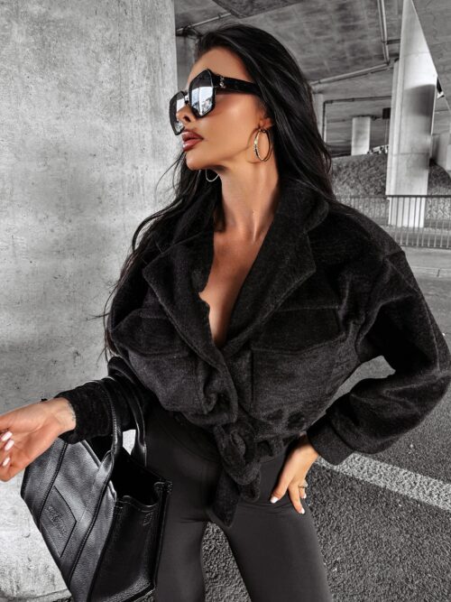 Kurtka damska z futerkiem STAR OLAVOGA czarna