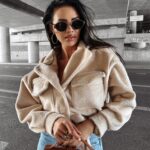 Kurtka damska z futerkiem STAR OLAVOGA beżowa