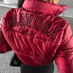 Kurtka puchowa bomber OLVERA OLAVOGA bordowa