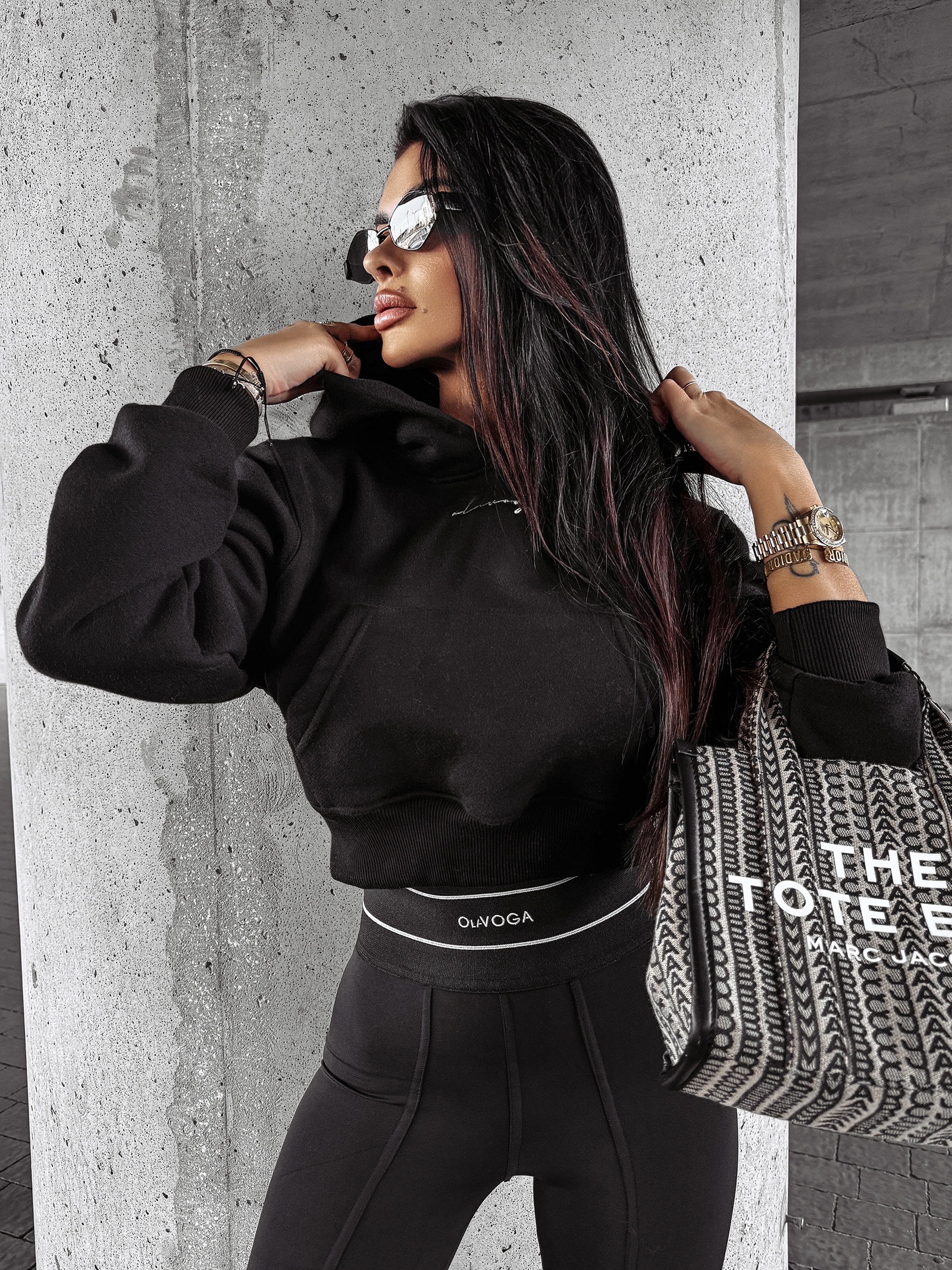 Bluza z kapturem PIANCA OLAVOGA czarna