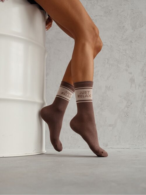 Skarpetki damskie JUST RELAX brązowe