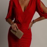 Sukienka brokatowa NB Ilusse czerwona