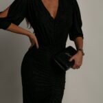 Sukienka brokatowa NB Ilusse czarna