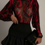 Body siateczkowe NB Opium zebra czarno-czerwone