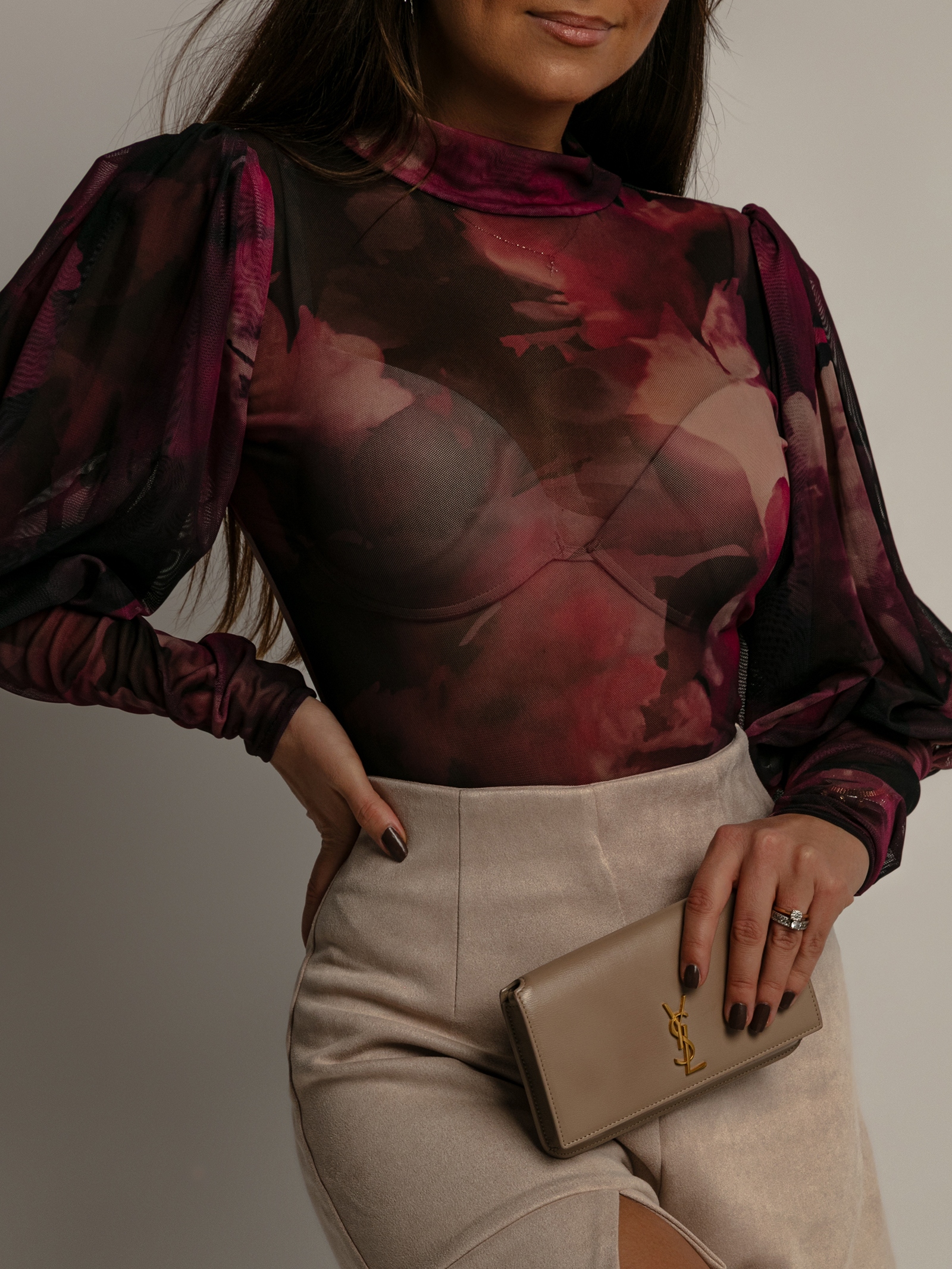 Body siateczkowe NB Opium bordo