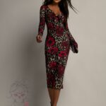 Sukienka midi NB Moygo panterka i róże