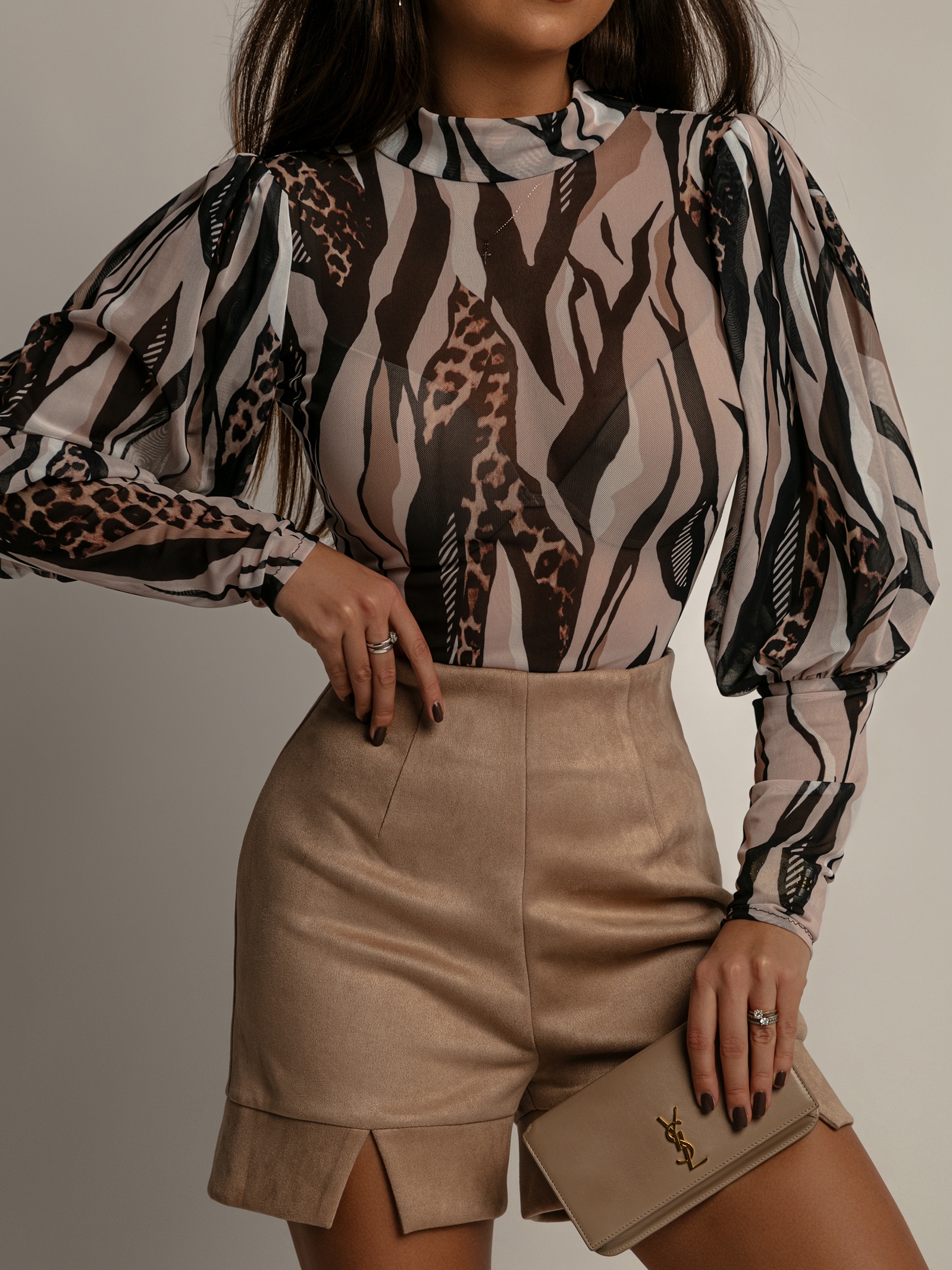 Spodenki welurowe NB Rouse beżowe